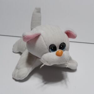 Vintage 80s Pound Purries White Tabby Kitty Cat Plush Stuffed Animal 7" Tonka